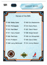 Load image into Gallery viewer, Checklist # 7 - Heroes of the NHL (NHL Hockey Card) 1990-91 Upper Deck # 501 Mint