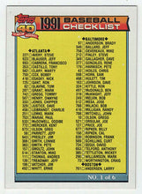 Load image into Gallery viewer, Checklist # 1 (MLB Baseball Card) 1991 Topps # 131 Mint
