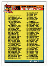 Load image into Gallery viewer, Checklist # 6 (MLB Baseball Card) 1991 Topps # 787 Mint