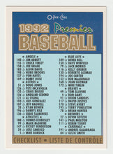 Load image into Gallery viewer, Checklist # 1 (MLB Baseball Card) 1992 O-Pee-Chee Premier # 3 Mint