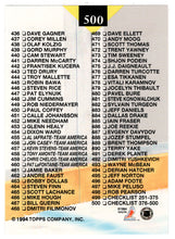 Load image into Gallery viewer, Checklist # 4 - # 376 - # 500 (NHL Hockey Card) 1993-94 Topps Stadium Club # 500 Mint
