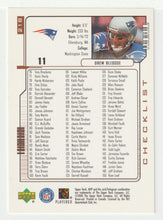 Load image into Gallery viewer, Checklist - Drew Bledsoe - New England Patriots (NFL Football Card) 2000 Upper Deck MVP # 218 Mint