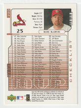 Load image into Gallery viewer, Checklist # 3 - Mark McGwire (MLB Baseball Card) 2000 Upper Deck MVP # 220 Mint