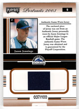 Load image into Gallery viewer, Jason Jennings 37/100 - Colorado Rockies - Bronze Jersey (MLB Baseball Card) 2003 Playoff Portraits # 9 Mint