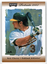 Load image into Gallery viewer, Eric Chavez 48/50 - Oakland Athletics - Bronze Materials Combo - Bat & Jersey (MLB Baseball Card) 2003 Playoff Portraits # 54 Mint