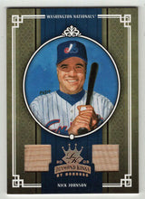 Load image into Gallery viewer, Nick Johnson 50/100 - Washington Nationals - Materials Framed Bronze - Bat (MLB Baseball Card) 2005 Donruss Diamond Kings # 139 Mint