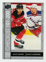 Load image into Gallery viewer, Jack Hughes - Alexis Lafreniere - Checklist # 2 (NHL Hockey Card) 2021-22 Upper Deck # 200 Mint
