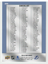 Load image into Gallery viewer, Mikhail Sergachev - Tampa Bay Lightning - Checklist # 101 - # 200 (NHL Hockey Card) 2024-25 Upper Deck MVP # 200 Mint