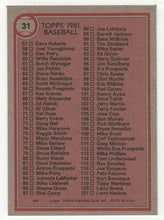 Load image into Gallery viewer, Checklist # 1 (1-121) (MLB Baseball Card) 1981 Topps # 31 Mint
