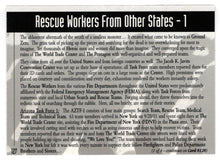 Load image into Gallery viewer, Rescue Workers From Other States - Part # 1 (Trading Card) Heroes of the World Trade Center Memorial - Tribute - 2002 Chestnut Publications # 127 - Mint