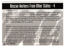 Load image into Gallery viewer, Rescue Workers From Other States - Part # 4 (Trading Card) Heroes of the World Trade Center Memorial - Tribute - 2002 Chestnut Publications # 130 - Mint