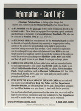 Load image into Gallery viewer, Information - Card 1 of 2 (Trading Card) Heroes of the World Trade Center Memorial - Tribute - 2002 Chestnut Publications - Mint