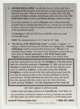 Load image into Gallery viewer, Information - Card 1 of 2 (Trading Card) Heroes of the World Trade Center Memorial - Tribute - 2002 Chestnut Publications - Mint