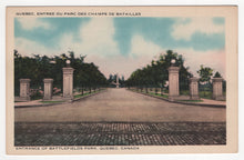 Load image into Gallery viewer, Battlefields Park, Quebec City, Quebec, Canada - (Entrance) Vintage Original Postcard # 1873 - New- 1940's