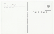 Load image into Gallery viewer, Vintage Farm - Steam-Powered Equipment from 1959 State Fair, USA Vintage Original Postcard # 2269 - 1980's - Mint