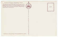 Load image into Gallery viewer, Brush-Everard House, Williamsburg, Virginia, USA - Vintage Original Postcard # 1180 - New - 1960's