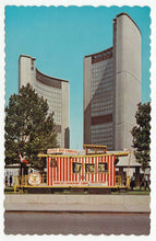 Load image into Gallery viewer, City Hall & The Shriners Little Red Caboose, Toronto, Ontario, Canada - Vintage Original Postcard # 1226 - New - 1960's