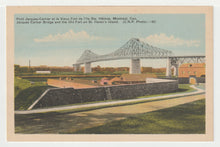 Load image into Gallery viewer, Jacques Cartier Bridge, St. Helen's Island, Montreal Quebec, Canada Vintage Original Postcard # 1477 - New - 1950's