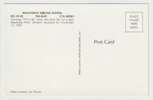 Load image into Gallery viewer, Malaysian Airline System - DC-10-30 Airplane - Perth, Australia Vintage Original Postcard # 1540 - New - 1980's