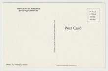 Load image into Gallery viewer, Wings West Airlines - Swearingen Metro III - Airplane - USA Vintage Original Postcard # 1545 - New - 1980's