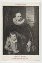 Load image into Gallery viewer, Jean Richardot and His Son by Van Dyck Anton, Louvre Museum, France - Art - Painting - Vintage Original Postcard # 1742 - New - Early 1900's