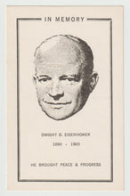 Load image into Gallery viewer, President Dwight D. Eisenhower (In Memory) - Vintage Original Postcard # 1767 - New - 1970's