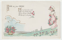 Load image into Gallery viewer, A Wish on Your Birthday - Vintage Original Postcard # 1907 - Hand Written January 17, 1916 - VG