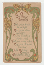 Load image into Gallery viewer, A Birthday Message (Poem) - Vintage Original Postcard # 1960 - Hand Written Early 1900's - VG