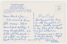 Load image into Gallery viewer, Mackinac Bridge at Night, Michigan, USA - Vintage Original Postcard # 2027 - Hand Written 1970's - VG