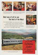 Load image into Gallery viewer, California Zephyr Vista Dome Railway - Vintage Ad (Best of the West) - # 1058 - 1960's