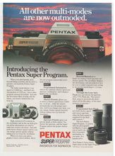 Load image into Gallery viewer, Pentax Camera's and Lenses - Vintage Ad - (Pentax Super Program) - # 1117 - 1980's