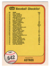 Load image into Gallery viewer, Checklist - Houston Astros - New York Yankees (MLB Baseball Card) 1981 Fleer # 642 NM/MT