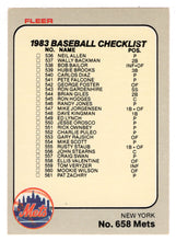 Load image into Gallery viewer, Checklists - Teams - New York Mets - Texas Rangers (MLB Baseball Card) 1983 Fleer # 658 Mint