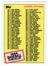 Load image into Gallery viewer, Checklist # 5 (# 529 - # 660) (MLB Baseball Card) 1985 Topps # 659 Mint