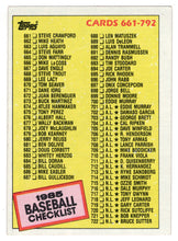 Load image into Gallery viewer, Checklist # 6 (# 661 - # 792) (MLB Baseball Card) 1985 Topps # 784 Mint