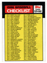 Load image into Gallery viewer, Checklist # 5 (MLB Baseball Card) 1986 Topps # 659 Mint