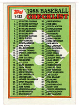 Load image into Gallery viewer, Checklist # 1 (MLB Baseball Card) 1988 Topps # 121 Mint
