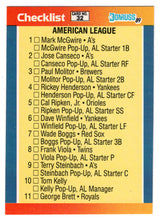 Load image into Gallery viewer, Checklist - American League (# 1 - # 32) (MLB Baseball Card) 1989 Donruss All-Stars # 32 Mint
