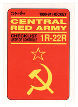 Load image into Gallery viewer, Checklist (NHL Hockey Card) 1990-91 O-Pee-Chee Central Red Army # 22R Mint