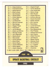 Load image into Gallery viewer, Checklist (NBA Basketball Card) 1990-91 Fleer Update # U 100 Mint