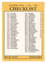 Load image into Gallery viewer, Checklist # 2 (# 114 - # 223) (MLB Baseball Card) 1991 Fleer # 715 Mint