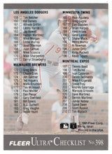 Load image into Gallery viewer, Checklist # 2 - Von Hayes - Philadelphia Phillies (MLB Baseball Card) 1991 Fleer Ultra # 398 Mint