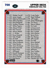 Load image into Gallery viewer, Checklist (# 601 - # 700) (NFL Football Card) 1991 Upper Deck # 700 Mint