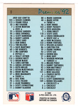 Load image into Gallery viewer, Checklist # 2 (MLB Baseball Card) 1992 O-Pee-Chee Premier # 8 Mint