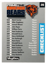 Load image into Gallery viewer, Chicago Bears - Cincinnati Bengals - Checklist (NFL Football Card) 1992 Skybox Prime Time # 348 Mint