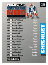 Load image into Gallery viewer, New England Patriots - New Orleans Saints - Checklist (NFL Football Card) 1992 Skybox Prime Time # 355 Mint