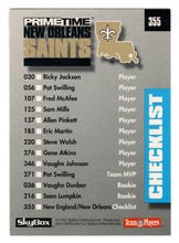 Load image into Gallery viewer, New England Patriots - New Orleans Saints - Checklist (NFL Football Card) 1992 Skybox Prime Time # 355 Mint