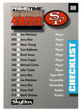 Load image into Gallery viewer, San Francisco 49ers - Seattle Seahawks - Checklist (NFL Football Card) 1992 Skybox Prime Time # 359 Mint