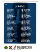 Load image into Gallery viewer, Checklist # 1 (# 1 - # 110) (NHL Hockey Card) 1999-00 Upper Deck MVP Stanley Cup Edition # 219 Mint