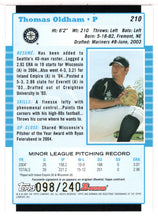 Load image into Gallery viewer, Thomas Oldham 98/240 - Seattle Mariners (MLB Baseball Card) 2005 Bowman FIRST EDITION # 210 Mint